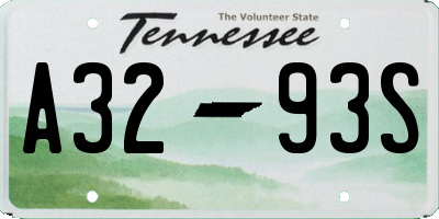 TN license plate A3293S