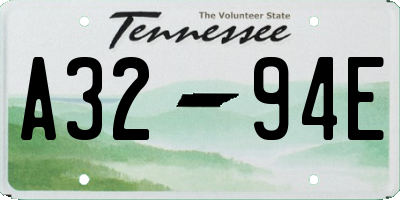 TN license plate A3294E