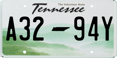 TN license plate A3294Y