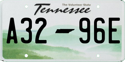 TN license plate A3296E