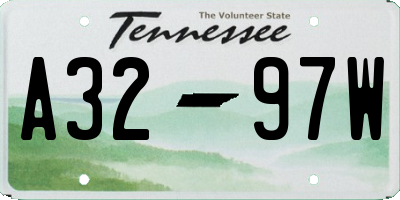 TN license plate A3297W