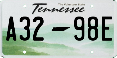TN license plate A3298E