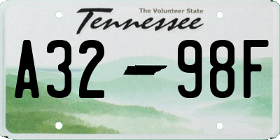 TN license plate A3298F