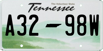 TN license plate A3298W