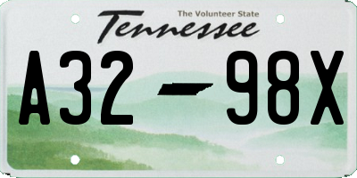 TN license plate A3298X