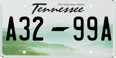TN license plate A3299A