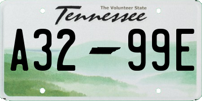 TN license plate A3299E
