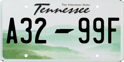TN license plate A3299F