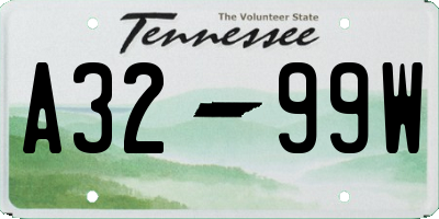 TN license plate A3299W