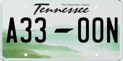 TN license plate A3300N