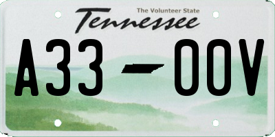 TN license plate A3300V