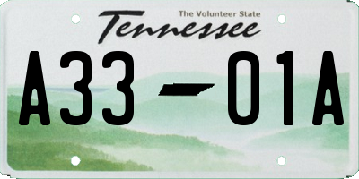 TN license plate A3301A
