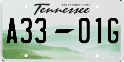 TN license plate A3301G