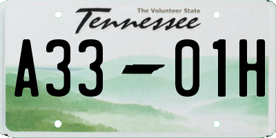 TN license plate A3301H