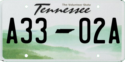 TN license plate A3302A