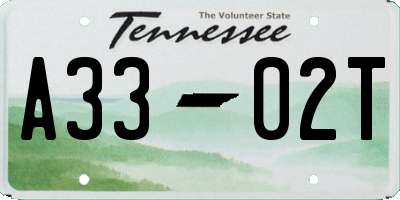 TN license plate A3302T