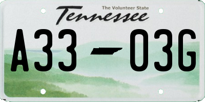 TN license plate A3303G
