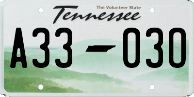 TN license plate A3303O