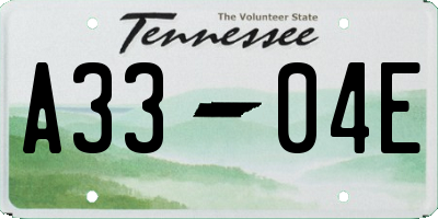TN license plate A3304E