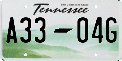TN license plate A3304G