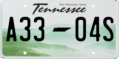 TN license plate A3304S