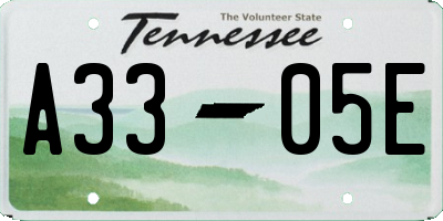 TN license plate A3305E