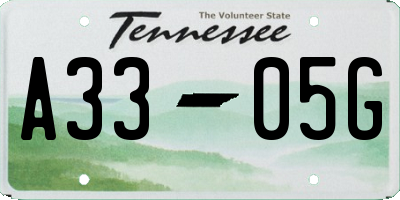 TN license plate A3305G