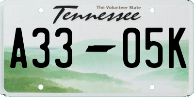 TN license plate A3305K