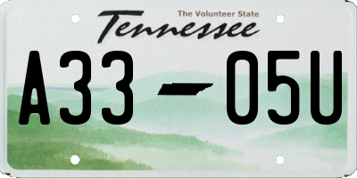 TN license plate A3305U