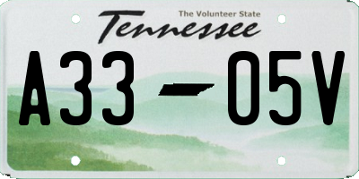 TN license plate A3305V