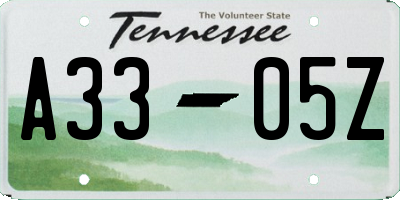 TN license plate A3305Z