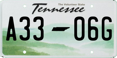 TN license plate A3306G