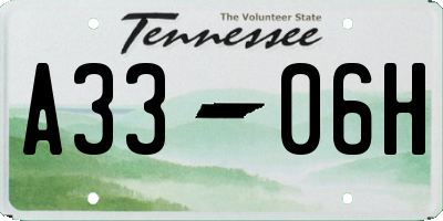 TN license plate A3306H