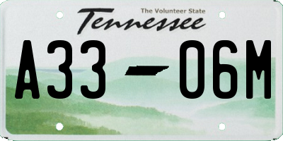 TN license plate A3306M
