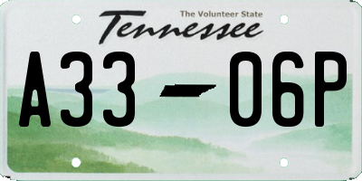 TN license plate A3306P
