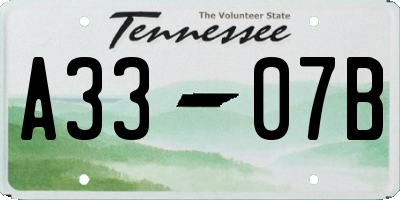 TN license plate A3307B