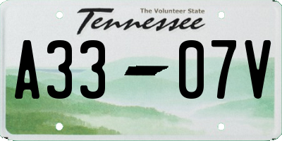 TN license plate A3307V
