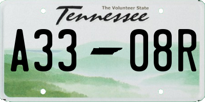 TN license plate A3308R