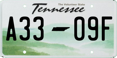TN license plate A3309F