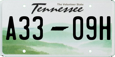 TN license plate A3309H