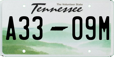 TN license plate A3309M