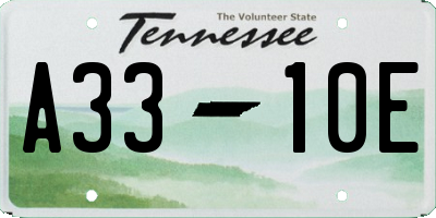 TN license plate A3310E