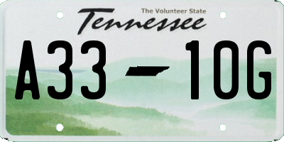 TN license plate A3310G