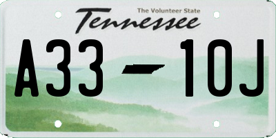 TN license plate A3310J