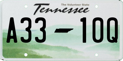 TN license plate A3310Q