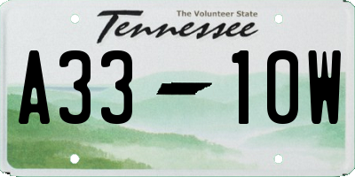 TN license plate A3310W
