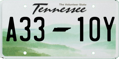 TN license plate A3310Y