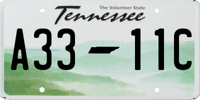 TN license plate A3311C