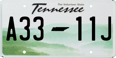 TN license plate A3311J
