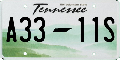 TN license plate A3311S